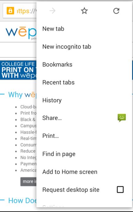 print webpage from android